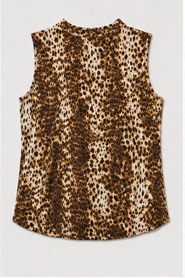 Blusa Animal Print con Detalle Cruzado