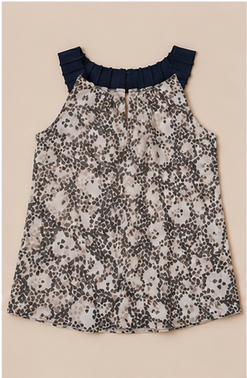 Blusa Sin Mangas Animal Print Elegante