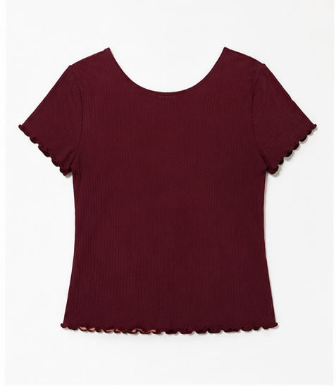 Blusa Bicolor Acanalada para Mujer