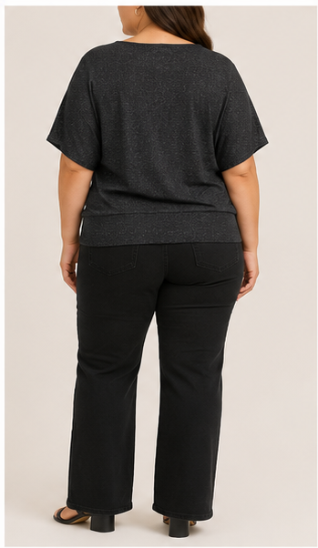 Blusa con Brillo Sutil de Manga Corta