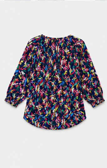Blusa Estampada Multicolor de Manga 3/4