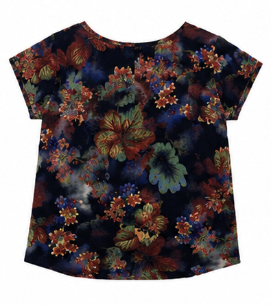 Blusa Floral de Manga Corta