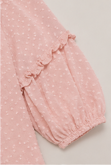 Blusa Texturizada con Volantes y Lazo