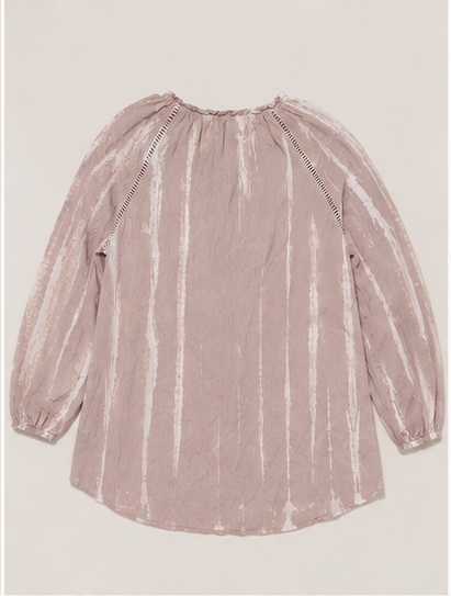 Blusa de Manga Larga con Escote Ajustable
