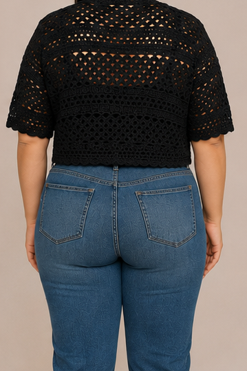 Bolero Tejido Crochet Manga Corta