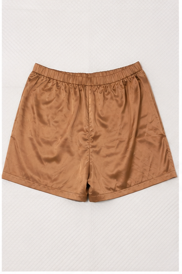 Short Satinado de Tiro Alto con Cintura Elástica