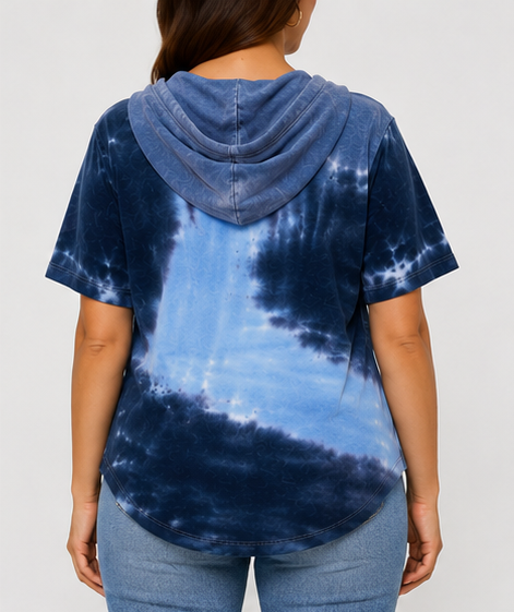 Blusa tipo hoodie con estampado tie-dye