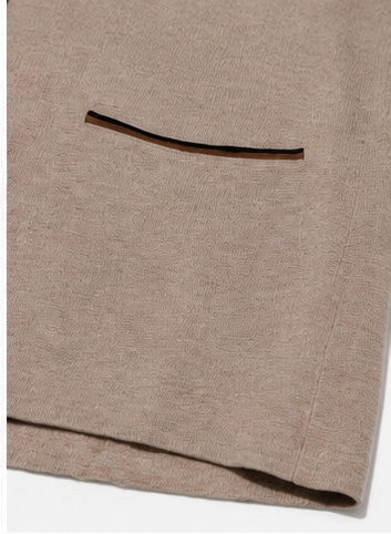 Cardigan Beige Estilo Blazer con Ribetes