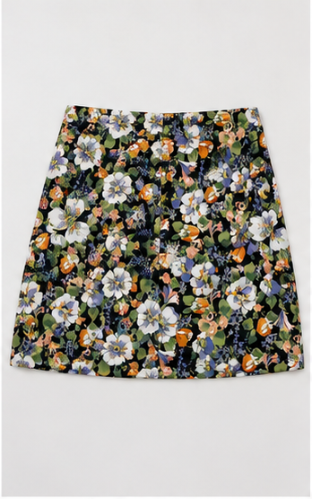 Falda Corta Floral de Tiro Alto