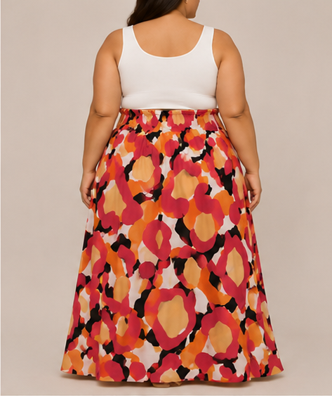 Falda Maxi Estampada Multicolor para Mujer