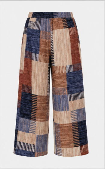 Pantalón Palazzo Estampado Patchwork