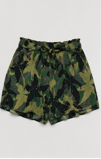 Short Estampado Tropical con Cintura Elástica