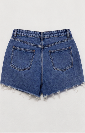 Short de Mezclilla Azul Desgastado