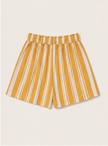 Short de Rayas Amarillas con Cinturón