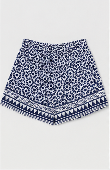 Short Estampado Boho con Cintura Elástica y Cordón Ajustable