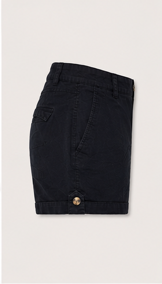 Short Casual de Tiro Medio con Bolsillos Negro