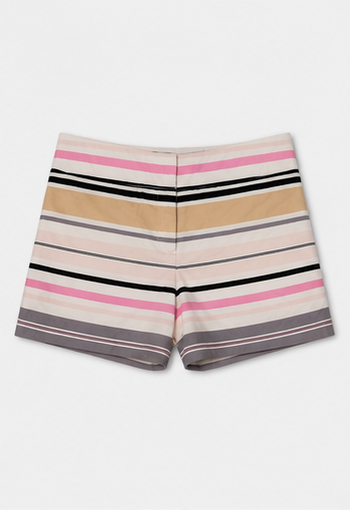 Short de Rayas Multicolor de Tiro Alto