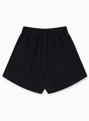 Short Casual de Tiro Alto con Cintura Elástica Negro