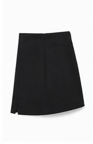 Short Falda de Tiro Alto con Aberturas Negro