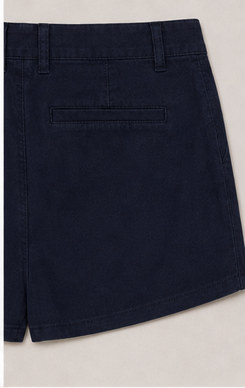 Short Azul Marino de Corte Clásico