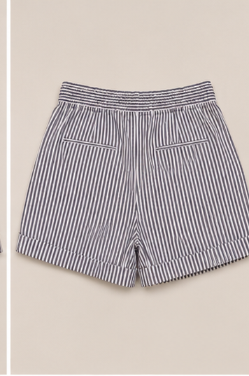 Short Casual a Rayas con Cintura Elástica