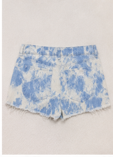 Short de Mezclilla Tie-Dye de Tiro Alto