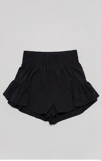 Short con Volantes y Cintura Fruncida