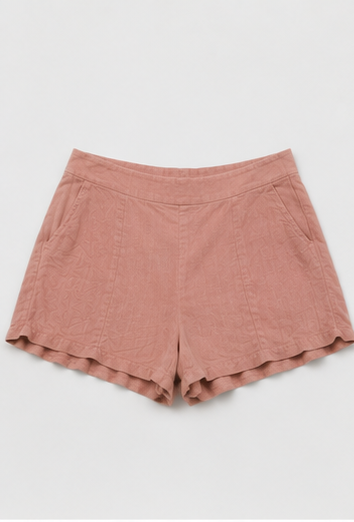 Short de Tiro Alto con Acabado Texturizado
