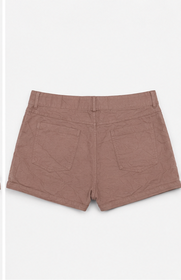 Short de Tiro Alto en Color Rosa Taupe