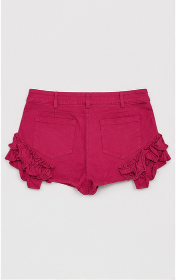 Short Denim Fucsia con Detalles