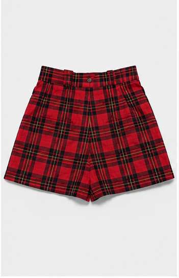 Short de Cuadros Escoceses de Tiro Alto