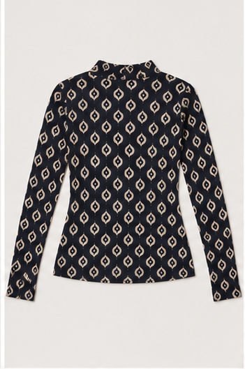Blusa de Manga Larga con Estampado Geométrico