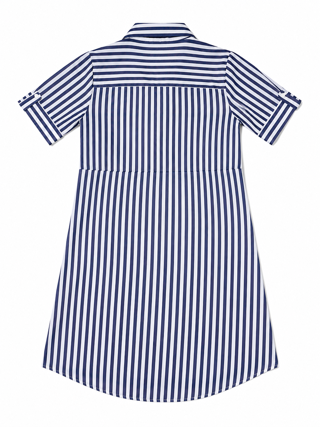 Vestido Camisero a Rayas – Azul y Blanco