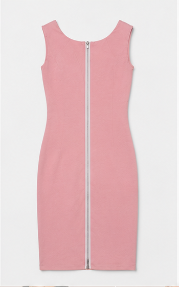 Vestido Midi Ajustado Rosa
