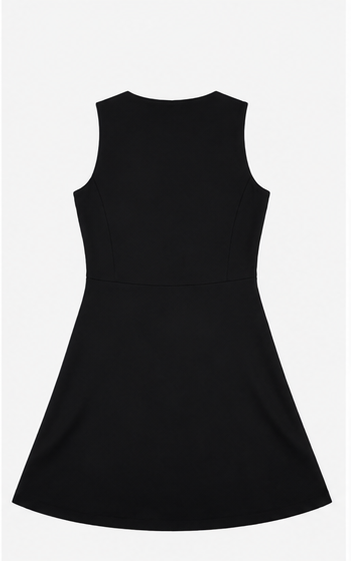 Vestido Estampado sin Mangas con Cierre Frontal