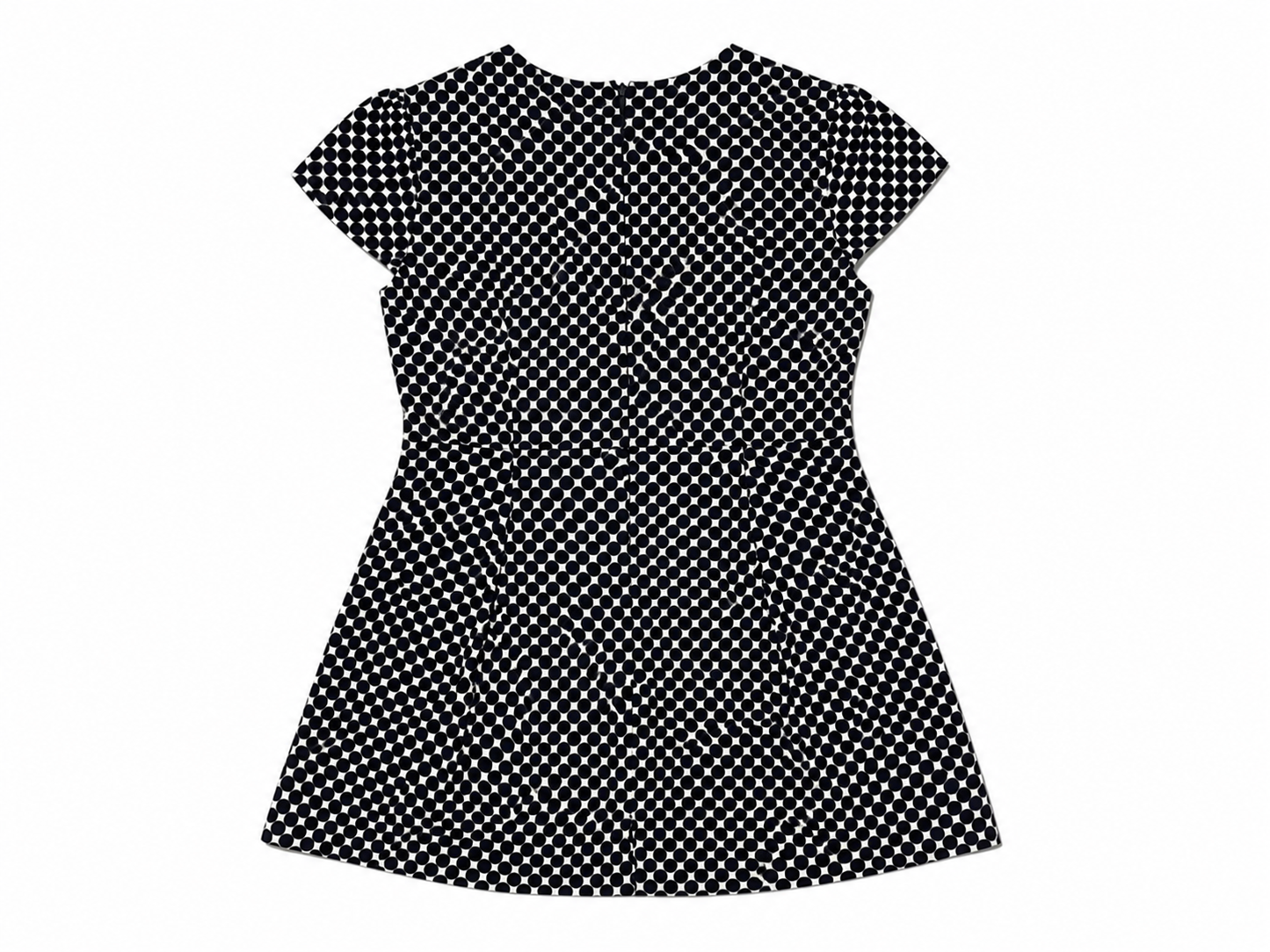 Vestido estampado de lunares con bolsillos simulados – Blanco y negro