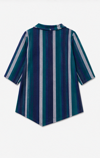 Blusa de Rayas Multicolor con Diseño Asimétrico