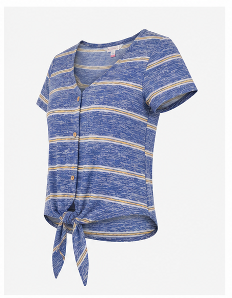 Blusa de Rayas con Nudo Frontal