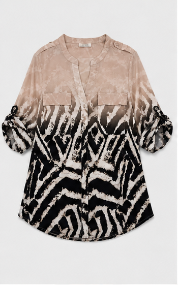 Blusa Estampada de Manga 3/4
