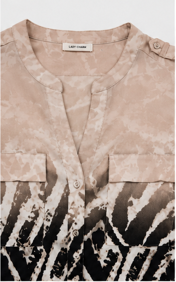 Blusa Estampada de Manga 3/4