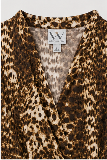 Blusa Animal Print con Detalle Cruzado