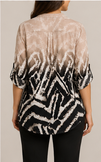 Blusa Estampada de Manga 3/4