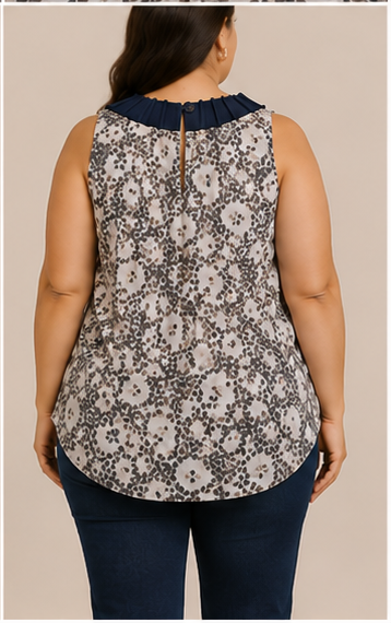 Blusa Sin Mangas Animal Print Elegante