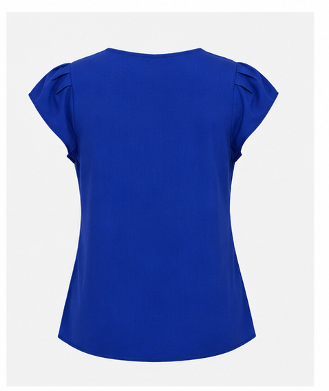 Blusa Lisa con Escote en V para Mujer