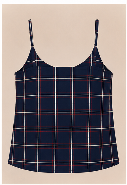 Blusa de tirantes con estampado de cuadros