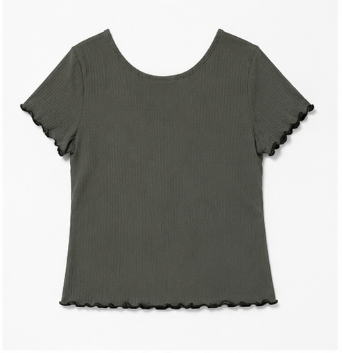 Blusa Bicolor de Punto Acanalado para Mujer