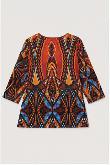 Blusa Bohemia Multicolor con Estampado Étnico