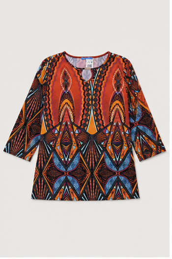 Blusa Bohemia Multicolor con Estampado Étnico