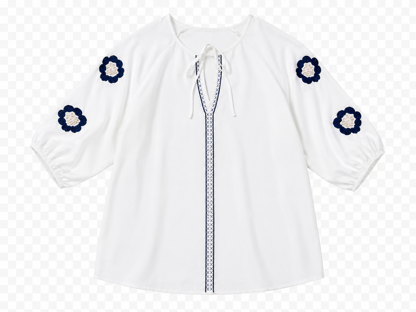 Blusa Blanca con Bordados Florales para Mujer