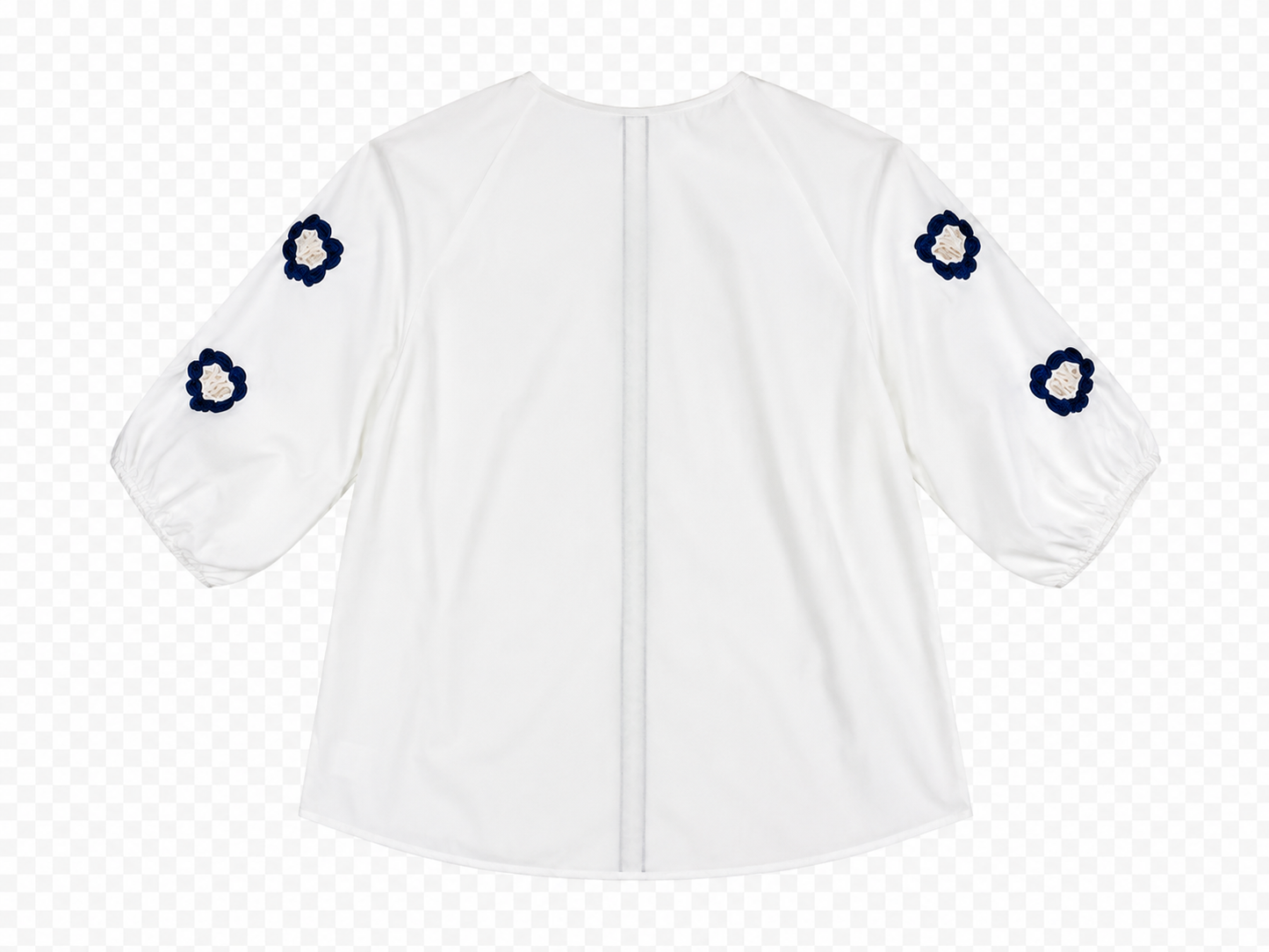 Blusa Blanca con Bordados Florales para Mujer